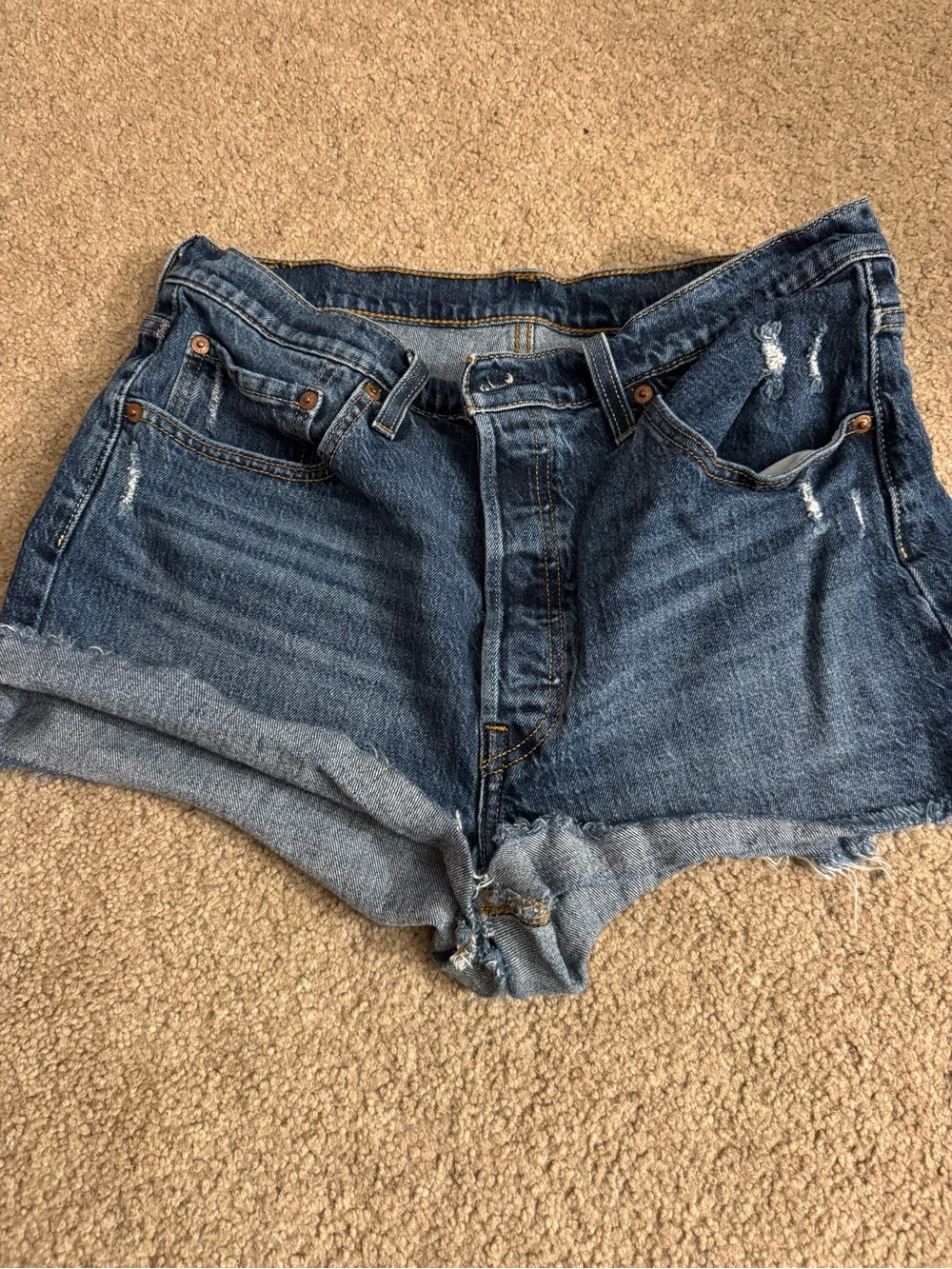 Levi’s Denim High-Rise Distressed Women’s Shorts - Blue